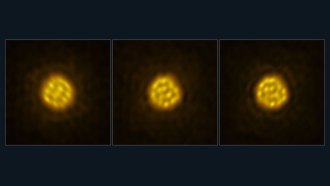 Three yellow circles filled with different patterns of light and dark